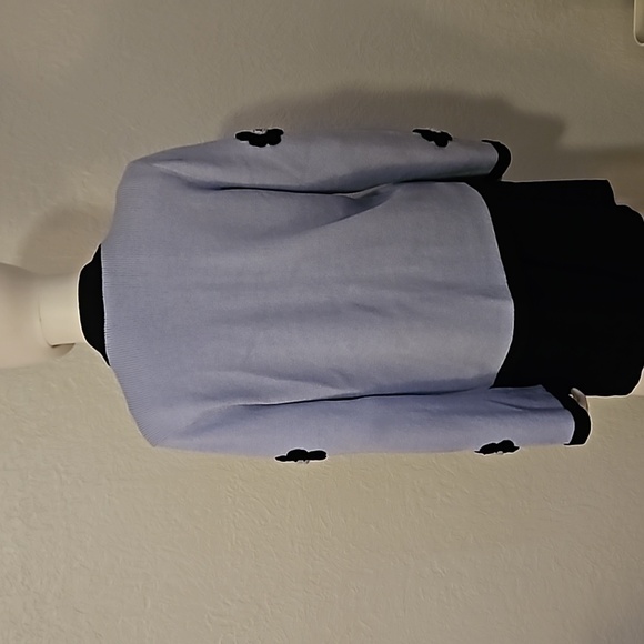 VINTAGE Powder Blue Floral Crochet Sweater Set - Picture 4 of 6